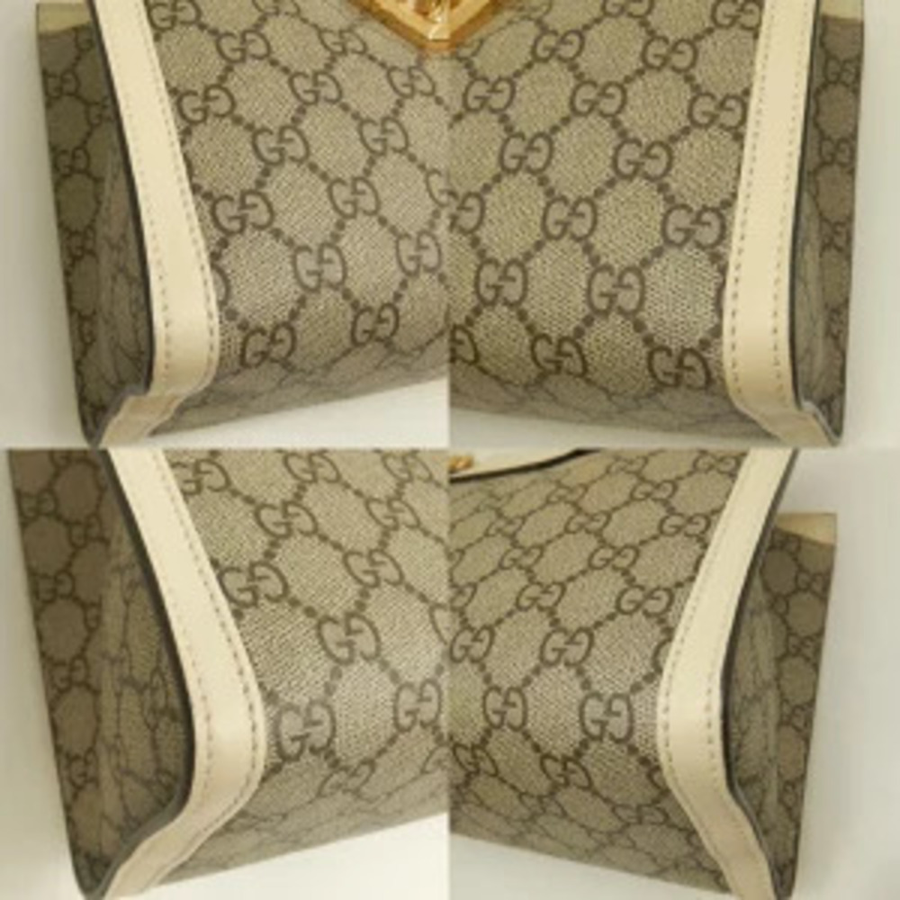 GUCCI Cruise Padlock Tote Bag GG Supreme Leather Beige Ivory White - Picture 6 of 9